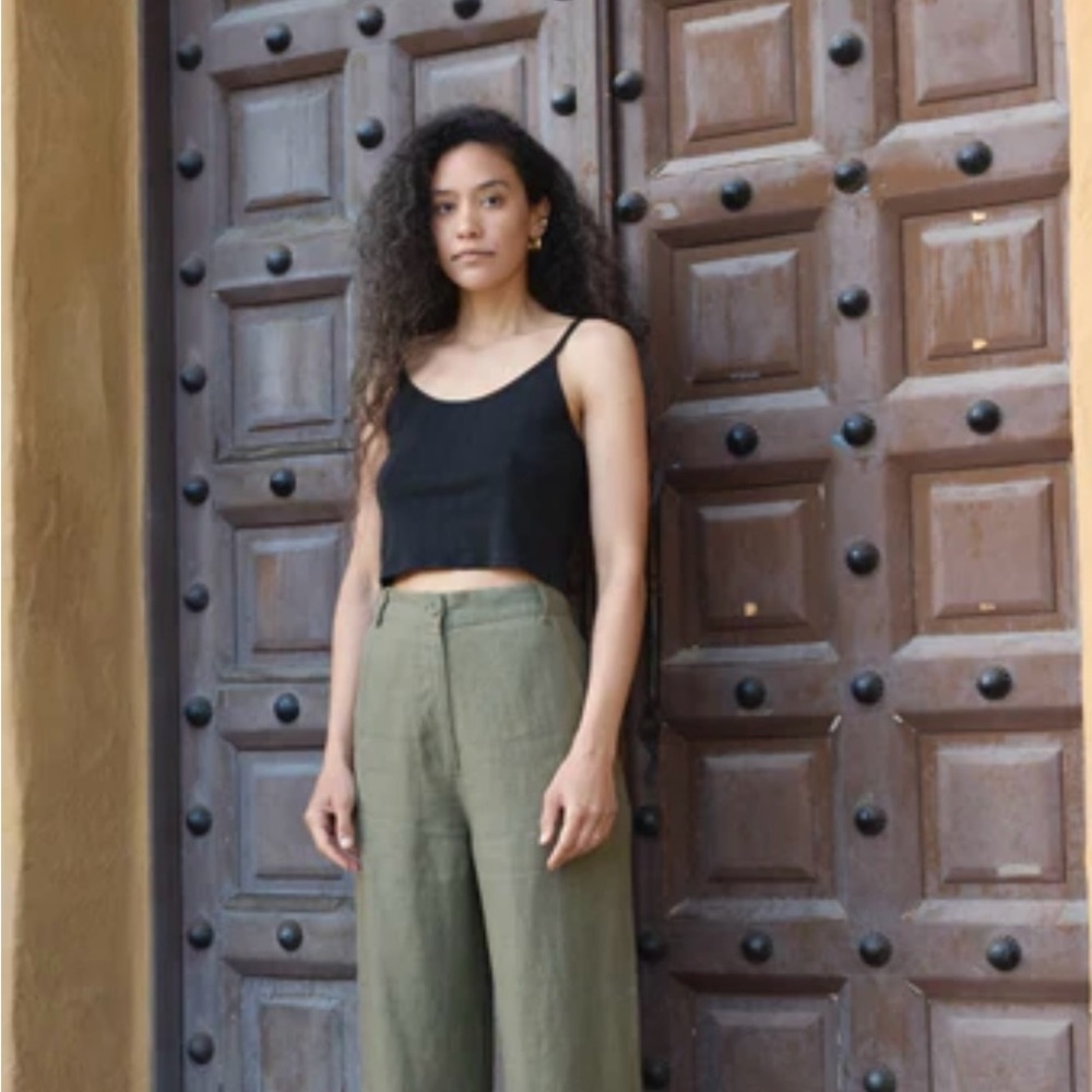 First Rite sage green linen pants - Picture 2 of 4